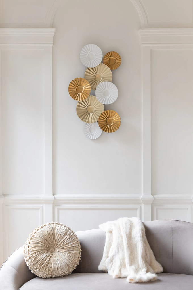 Nástenná kovová dekorácia Circle - 100*8*50 cm
