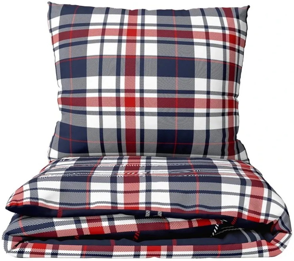 Flanelové posteľné obliečky Káro Oxford - 70 x 90 cm + 140 x 200 cm