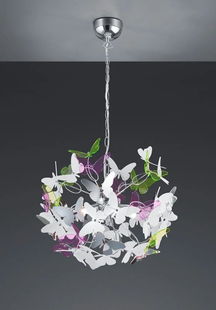 Detský luster s plastovým tienidlom ø 50 cm Butterfly – Reality