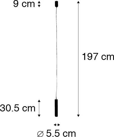 Dizajnové závesné svietidlo čierne vrátane WiFi GU10 svetelného zdroja - Tuba Small