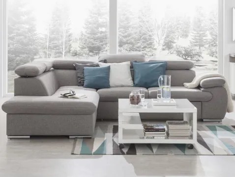 Rohová sedacia súprava Viera, svetlo šedá tkanina, ľavý roh%