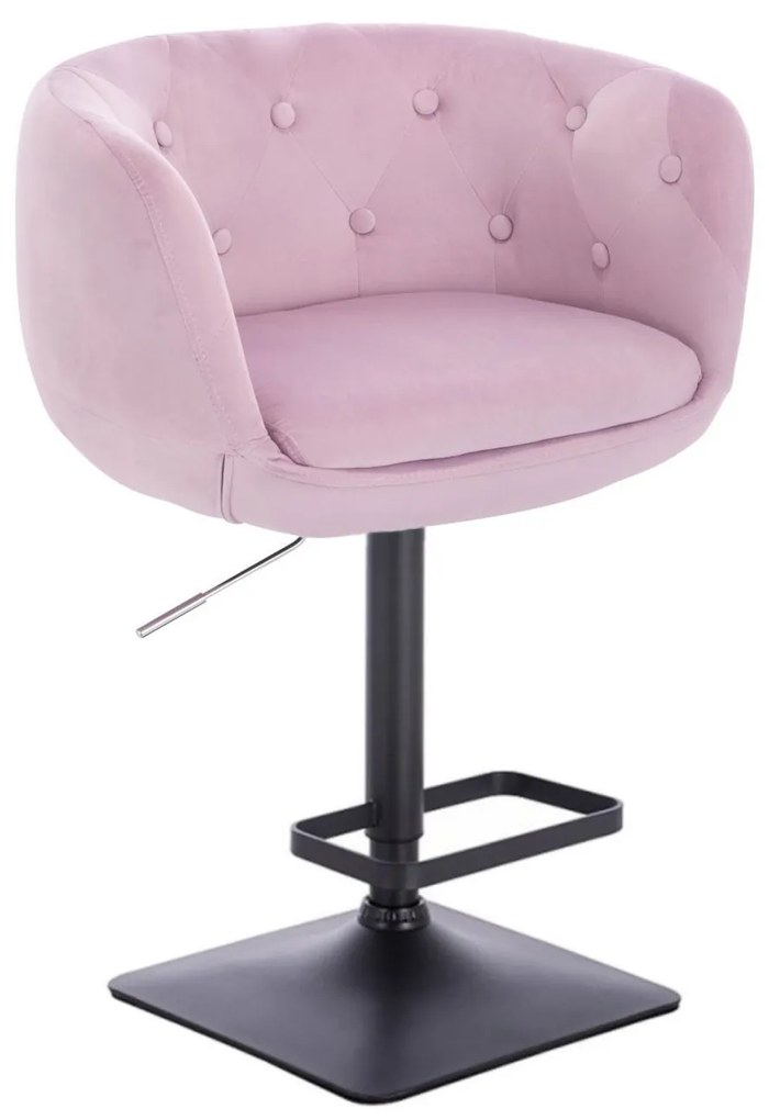 LuxuryForm DESIGN Barová stolička MONTANA VELUR na čiernej hranatej podstave - levanduľa
