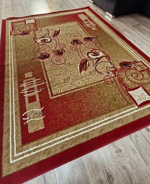Klasický koberec Shiraz BCF Kalia – červeno-béžový vzor Rozmer: 50x80 cm