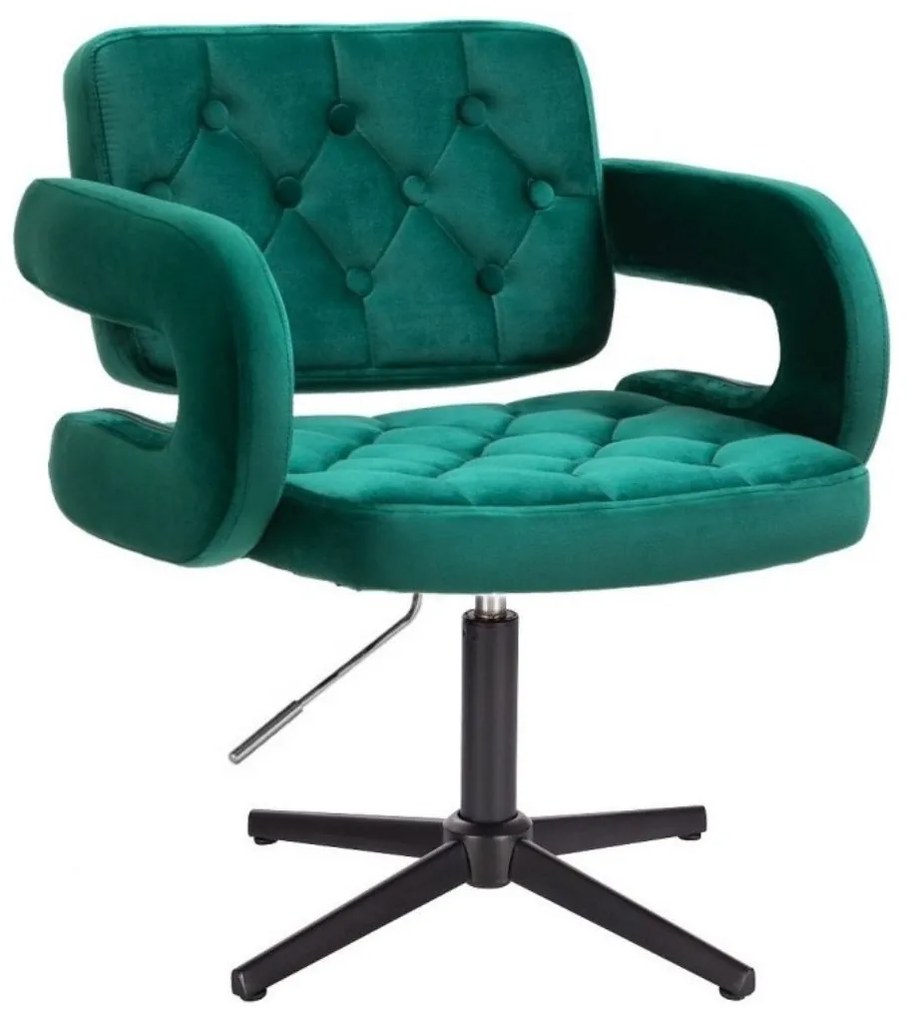 LuxuryForm DESIGN Stolička ADRIA VELUR na čiernom kríži - zelená