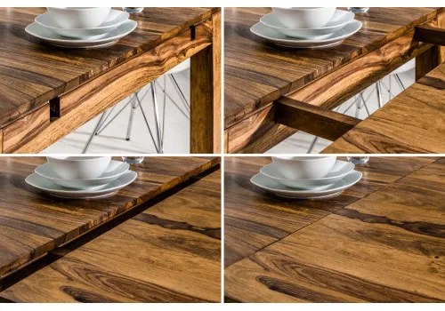 Rozkladací jedálenský stôl 35299 160/240x100cm Masív drevo Palisander  - Komfort-nábytok