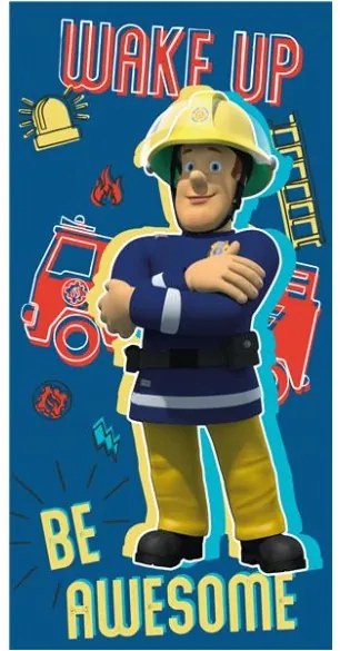 Bavlnená froté osuška Požiarnik Sam 70x140 cm viacfarebná