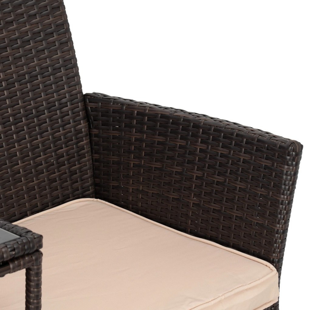 Záhradná lavica z technoratanu CORDOBA hnedá