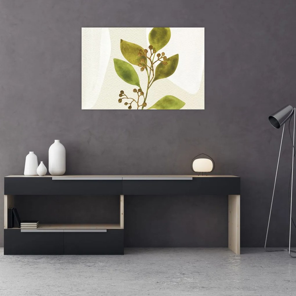 Obraz - Akvarelová vetvička N⁰1 (90x60 cm)