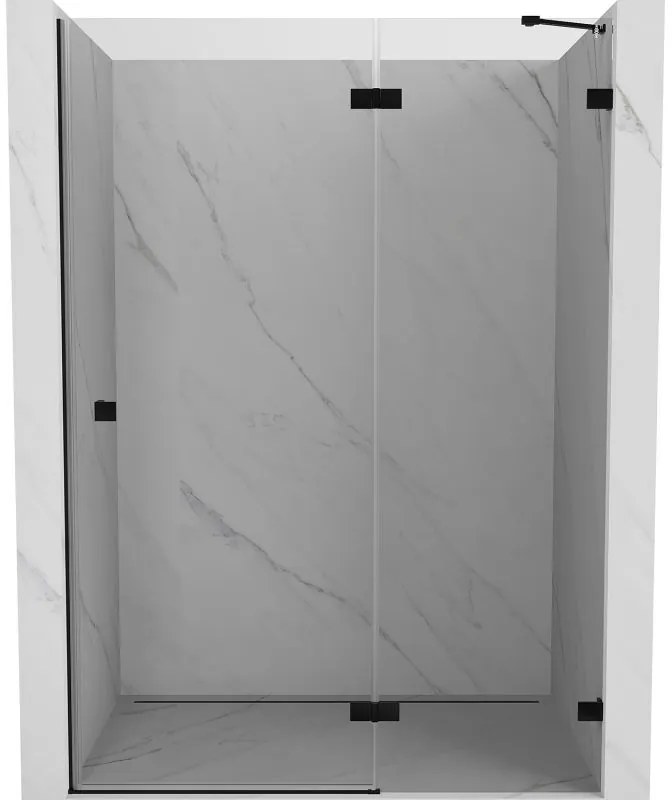 Mexen, Mexen Lunar pravé otočné sprchové dvere 140 cm, transparentné, čierne - 834-140-000-70-00-P