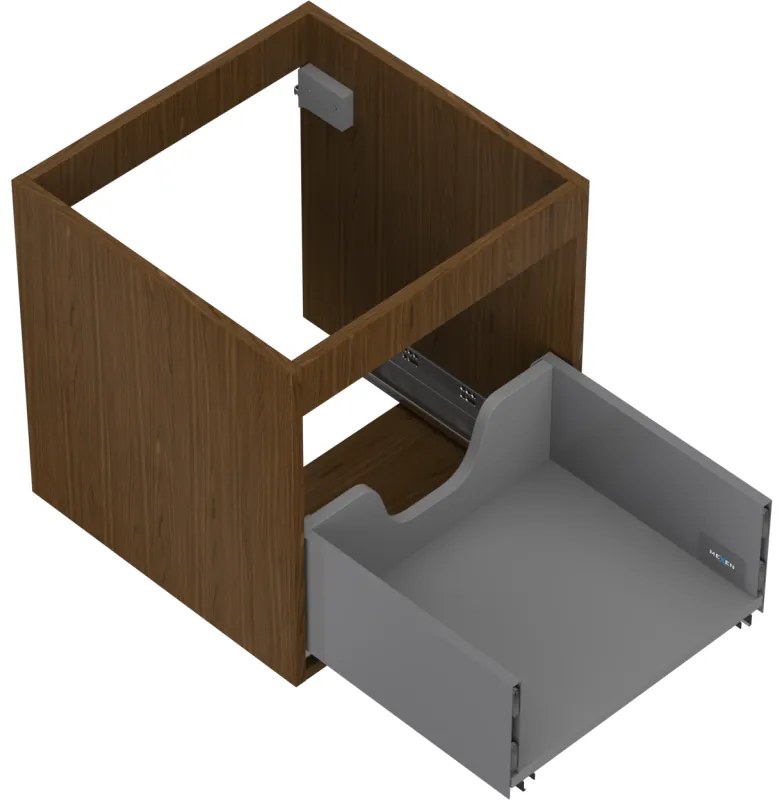 Mexen Box-A, závesná skrinka 45 cm, 1 zásuvka, orech, 91AX0-0450-470-1-86