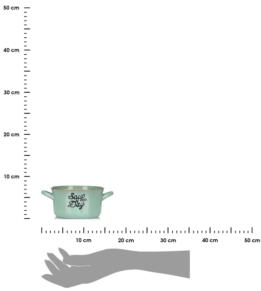 Kameninová miska na polievku Soup 500 ml zelená
