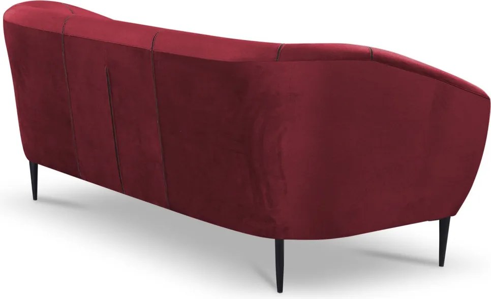 Trojmiestna pohovka Olivio, červená zamatová látka