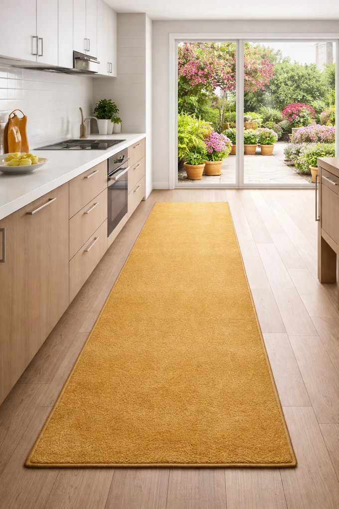 Vopi, Koberec behúň na mieru Eton Exklusive žltý, šíre 90 cm, žltá, chodba / predsieň