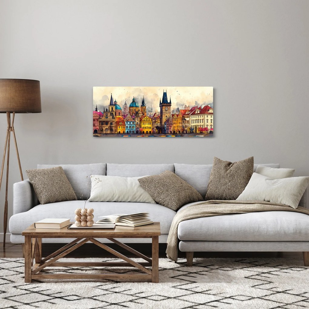 Obraz - Jeseň v maľovanom meste (120x50 cm)