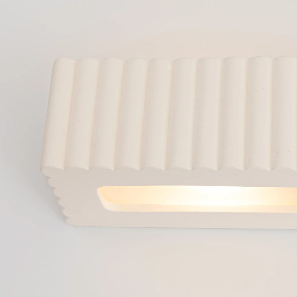 Nástenné svietidlo Rigata, 1x biele keramické tienidlo