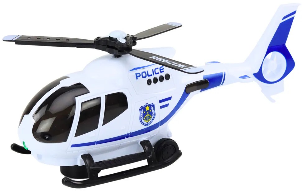 LEAN TOYS Policajný vrtuľník na batérie – svetelné a zvukové efekty