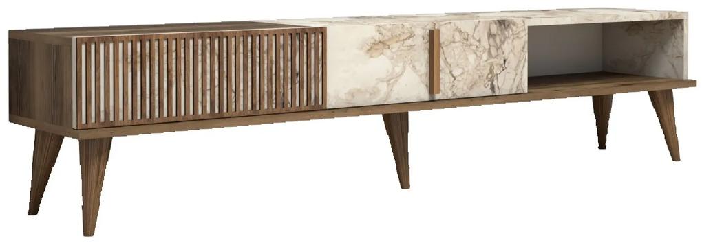 Dizajnový TV stolík Cadelaria 180 cm orech biely