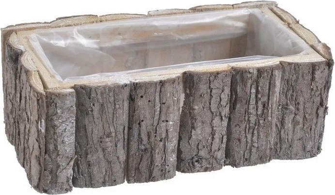 Obdĺžníkový kvetináč s kôrou Rustic 24 × 12 cm