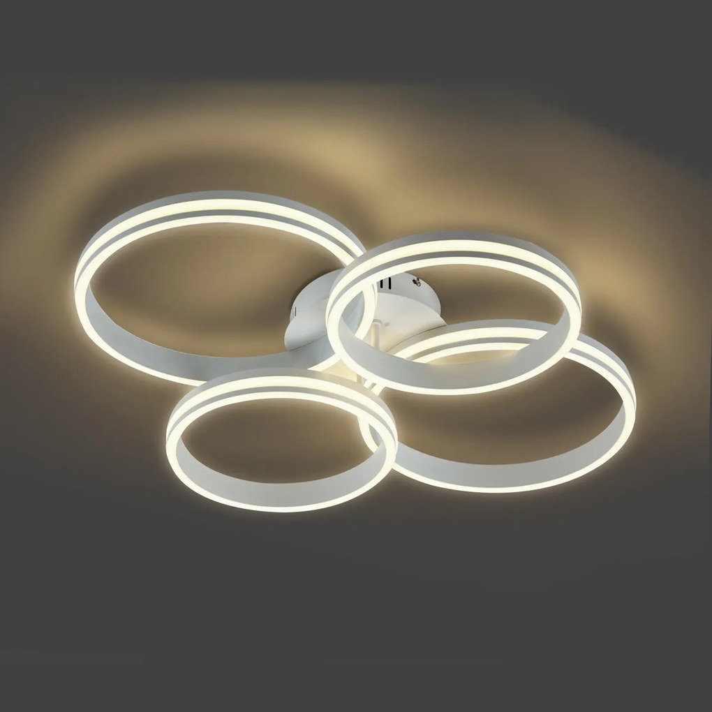 Stropné svietidlo biele vrátane LED 3-krokové stmievateľné 4-svetelné - Navara