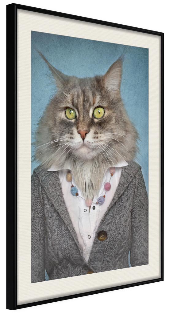 Artgeist Plagát - Mrs. Cat [Poster] Veľkosť: 20x30, Verzia: Čierny rám s passe-partout