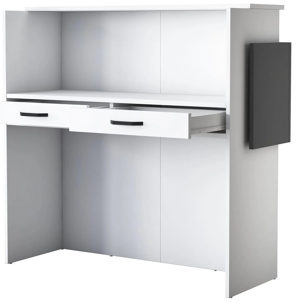 PC stolík Pemola (biela + antracit). Akcia -19%. Vlastná spoľahlivá doprava až k Vám domov. 1094523