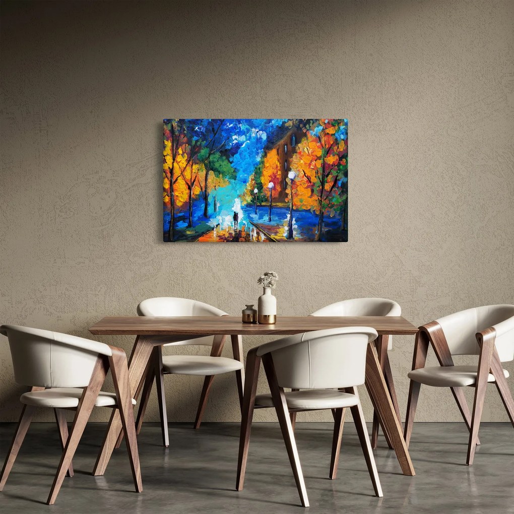Obraz - Milenci, Pointilizmus (90x60 cm)