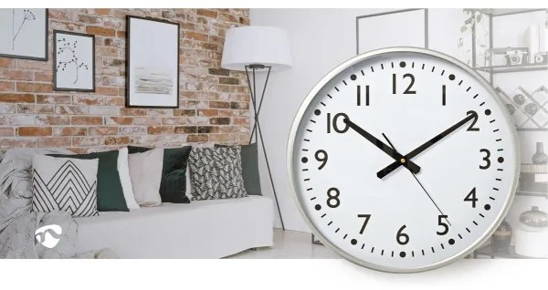 Nedis CLWA016PC38AL - Nástenné hodiny pr. 38 cm 1xAA biela