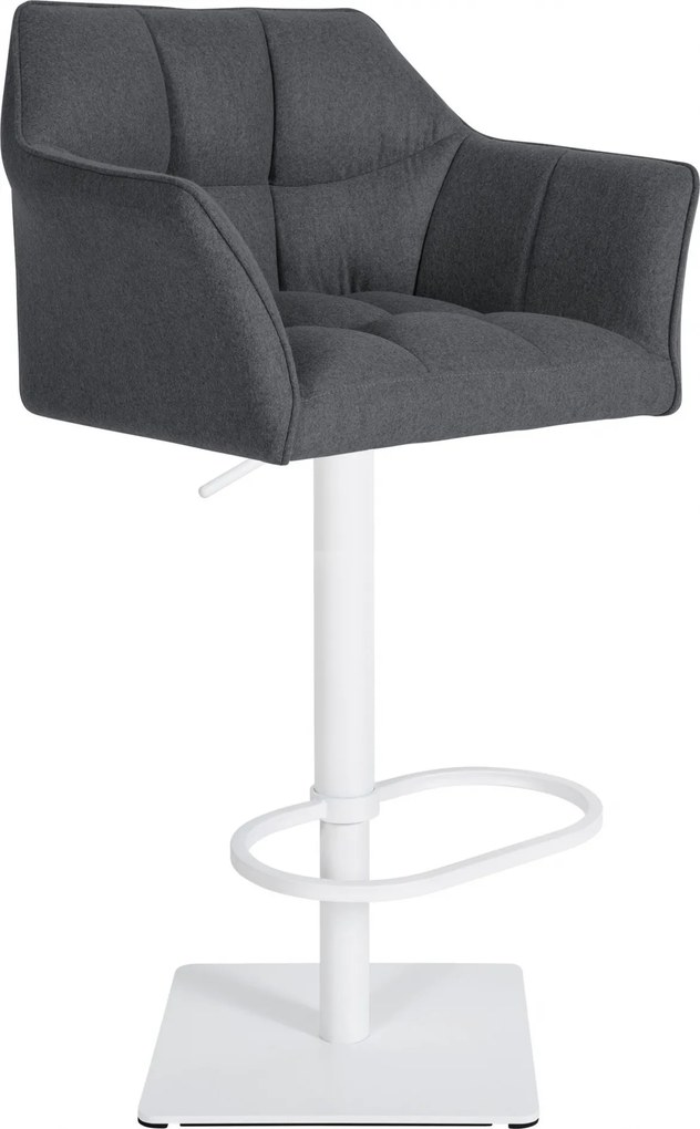Barová stolička Damaso W - filc, biely rám - Sivá