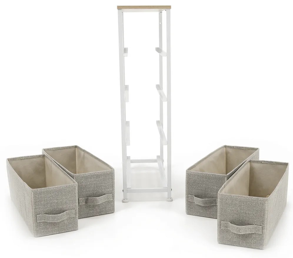 Komoda OFELIA s látkovými zásuvkami, biela