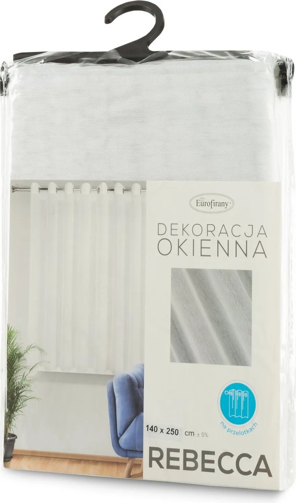 ZÁCLONA NA KRÚŽKOCH REBECCA 350X160 CM BIELA