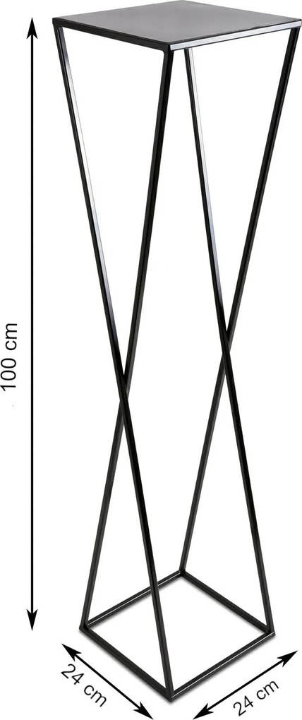 STOJAN NA KVETINÁČ LOFT5 100X24X24 CM ČIERNA