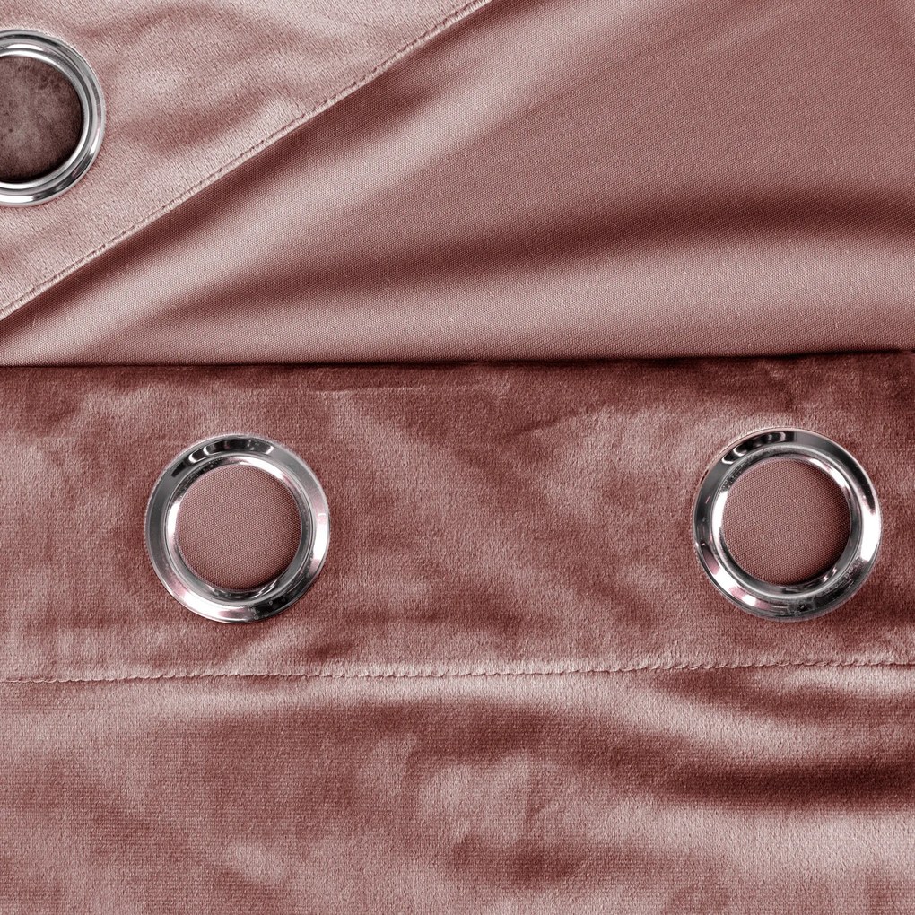 ZATEMŇOVACÍ ZÁVES NA KRÚŽKOCH ROSA 140X250 CM TMAVORUŽOVÁ