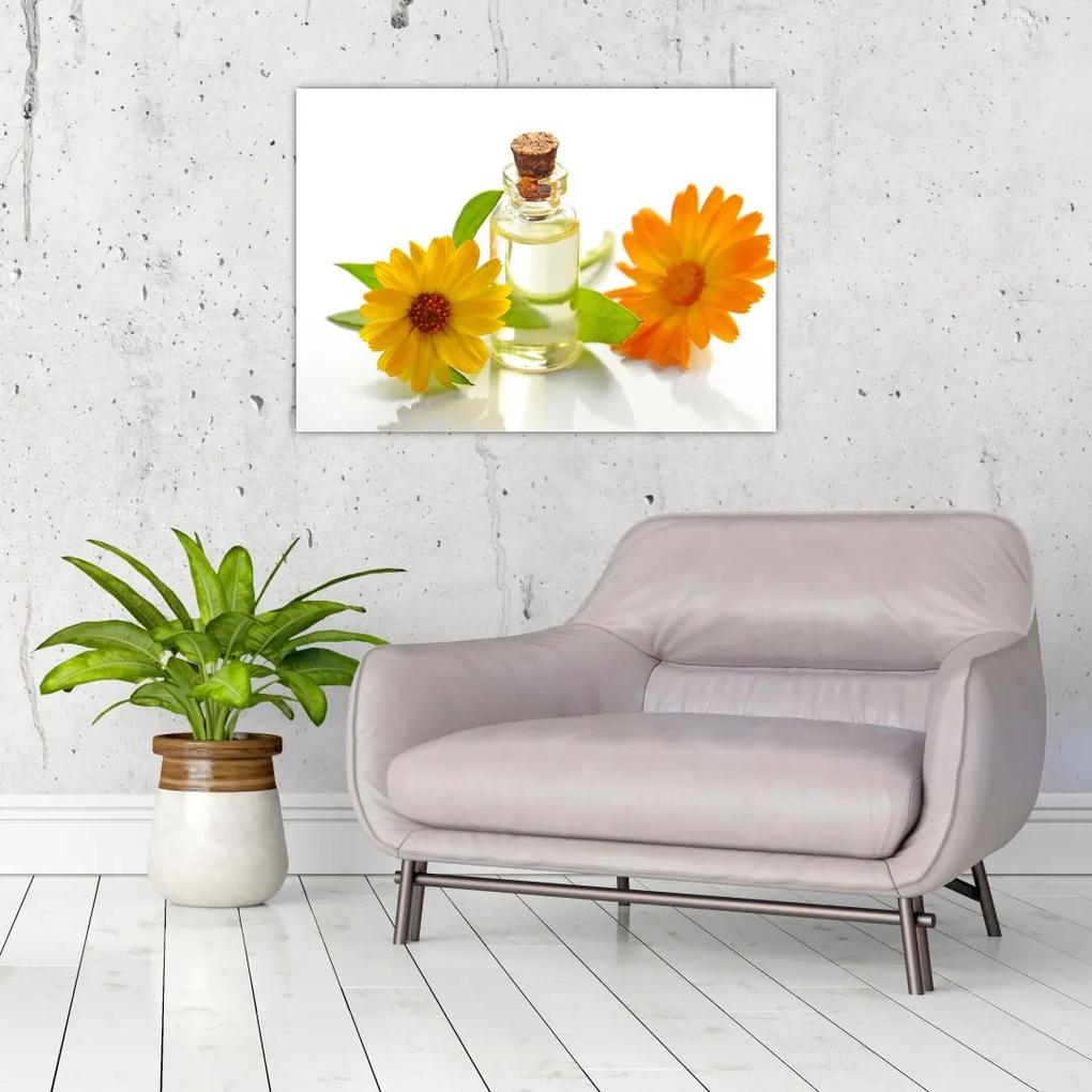 Sklenený obraz kvetinového oleja (70x50 cm)