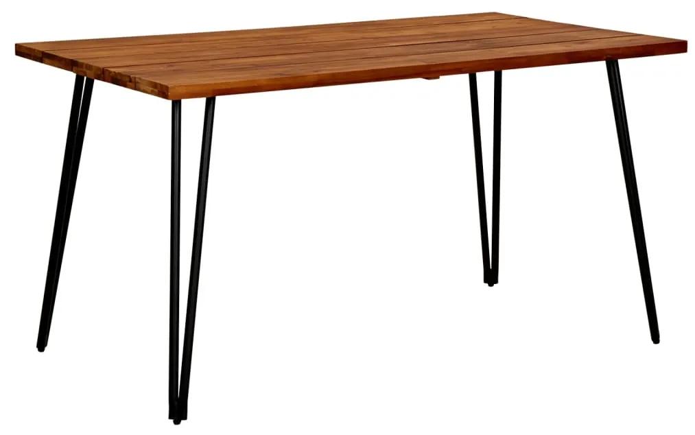 vidaXL Záhradný stôl s vlásenkovými nohami 140x80x75 cm akáciový masív