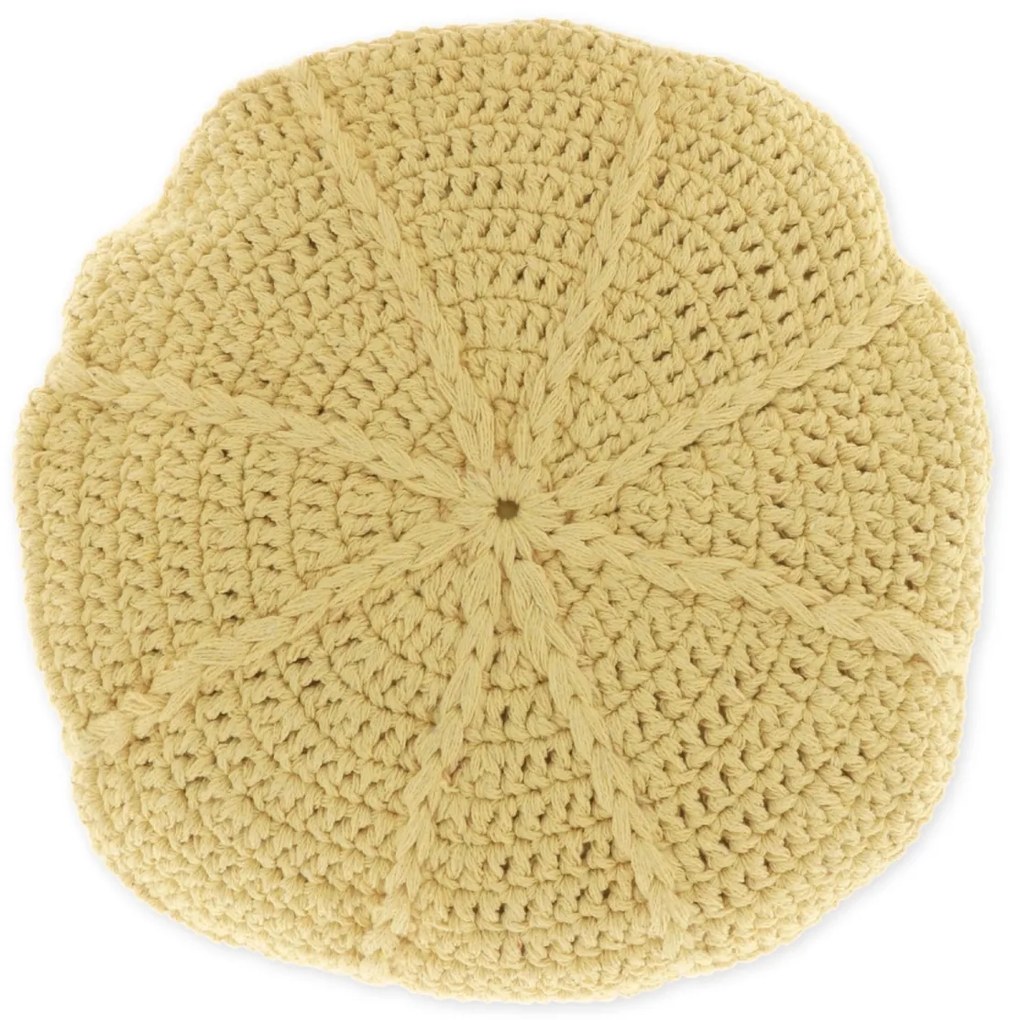 Okrúhly dekoračný vankúšik DORA 45 cm, žltý