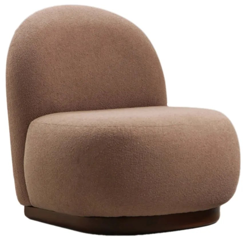 Hnedé kreslo z textílie buklé Tina – Artie