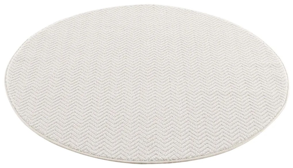 Dekorstudio Okrúhly jednofarebný koberec FANCY 805 -  smotanovo biely Priemer koberca: 120cm