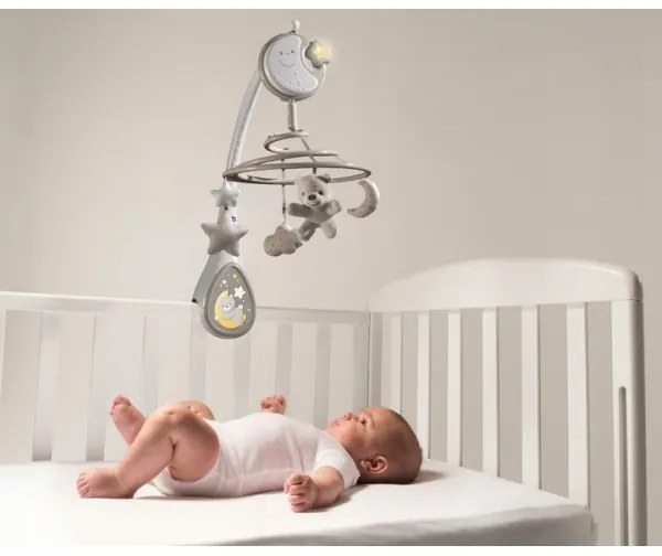 Chicco - Kolotoč nad postieľkou s melódiou 3v1 NEXT2DREAMS 3xAA šedá