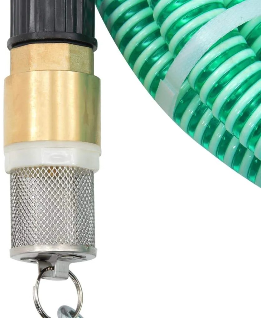 Odsávacia hadica s mosadznými spojkami, zelená 1,1" 3 m, PVC
