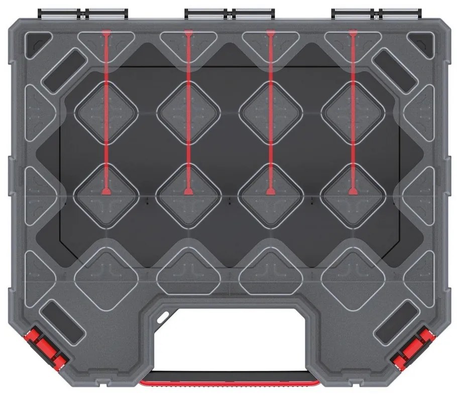Kufríkový organizér 28,4 × 24,3 × 10,5 cm, prepážky, čierna