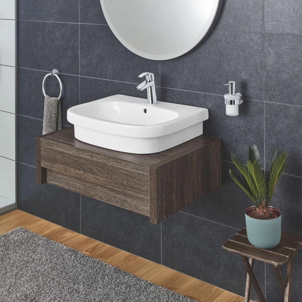 GROHE Euro Ceramic polokrúhle umývadlo na dosku s otvorom, s prepadom, 600 x 480 mm, alpská biela, 39337000