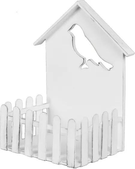 Biely dekorativní domeček pre vtáčiky Ego Dekor, 21,5 x 27 cm