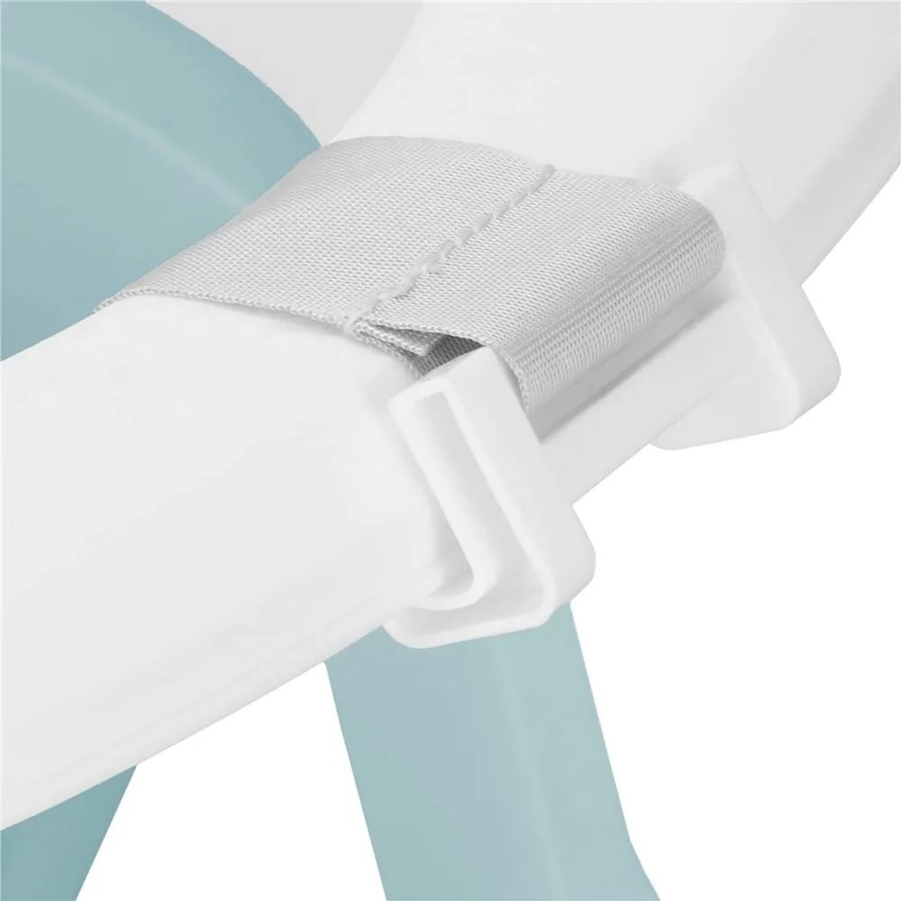 SPRINGOS Skladacia detská vanička 35 L pre bábätká, s teplomerom a vankúšikom, biela a modrá SB0063