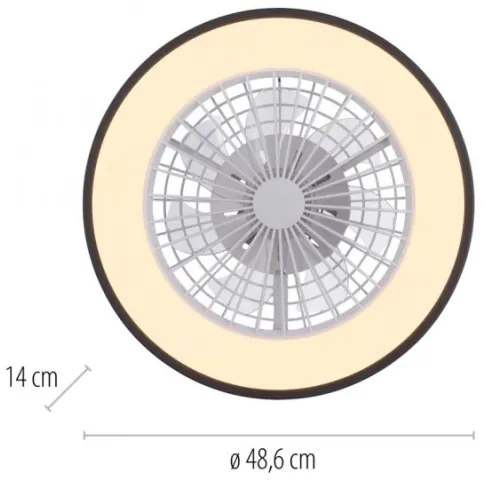 JUST LIGHT. 14447-18 - LED RGBW stmievateľný stropný ventilátor LENO LED/44W/230