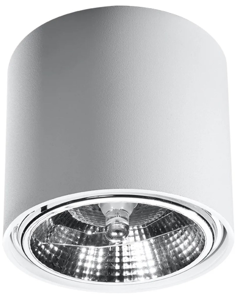 Stropné svietidlo Tiube, 1x biele kovové tienidlo