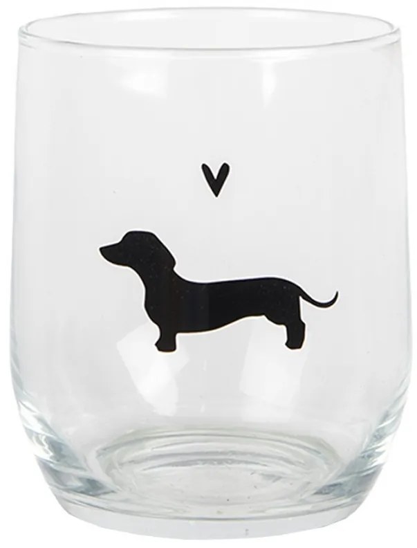 Pohárik na vodu s jazvečíkom a srdiečkom - Ø 8*9 cm / 300 ml