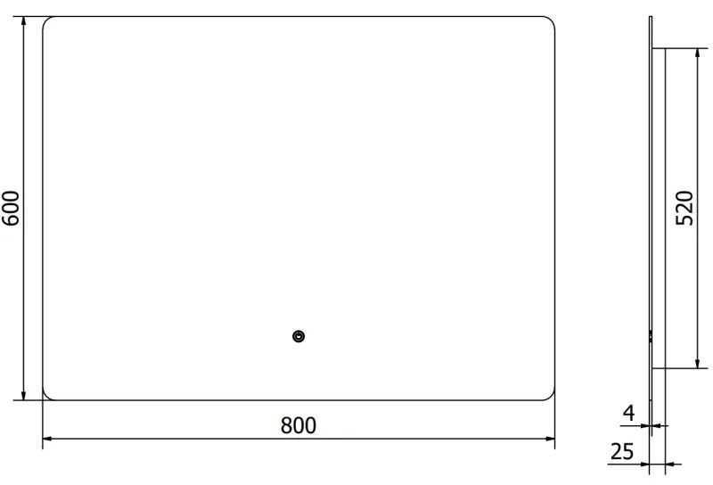 Mexen Sun, LED kúpeľňové zrkadlo s podsvietením 80x60 cm, 6000K, ochrana proti zahmlievaniu, 9807-080-060-611-00