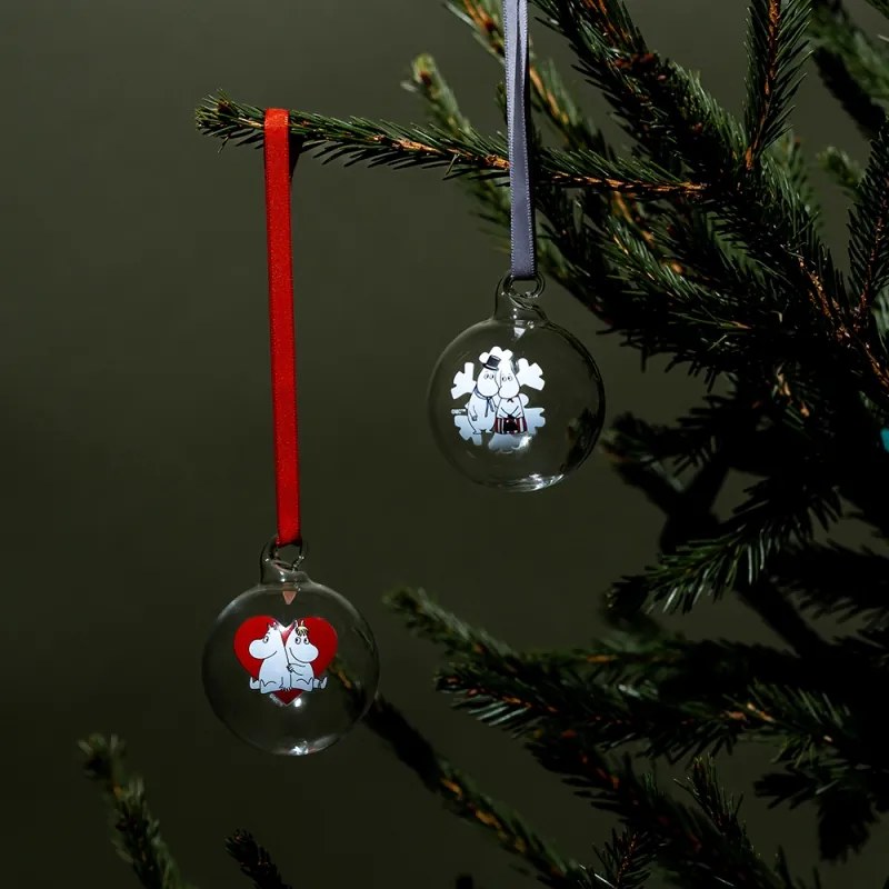 Set vianočných ozdôb Moomin Heart/Snowflake 5cm / 2ks