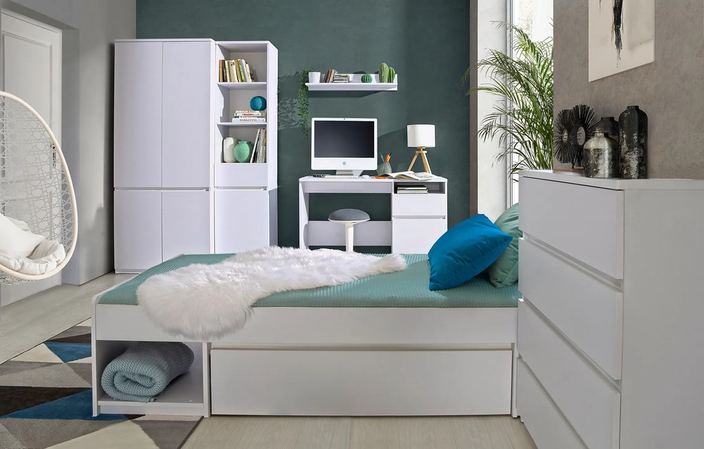 Jednolôžková posteľ typ AR9 90x195 cm Alishia (biela). Akcia -21%. Vlastná spoľahlivá doprava až k Vám domov. 1040720