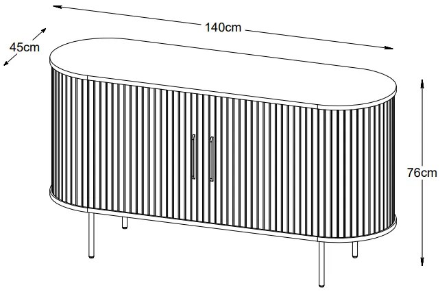 Dizajnová komoda Vasiliy 140 cm dymový dub